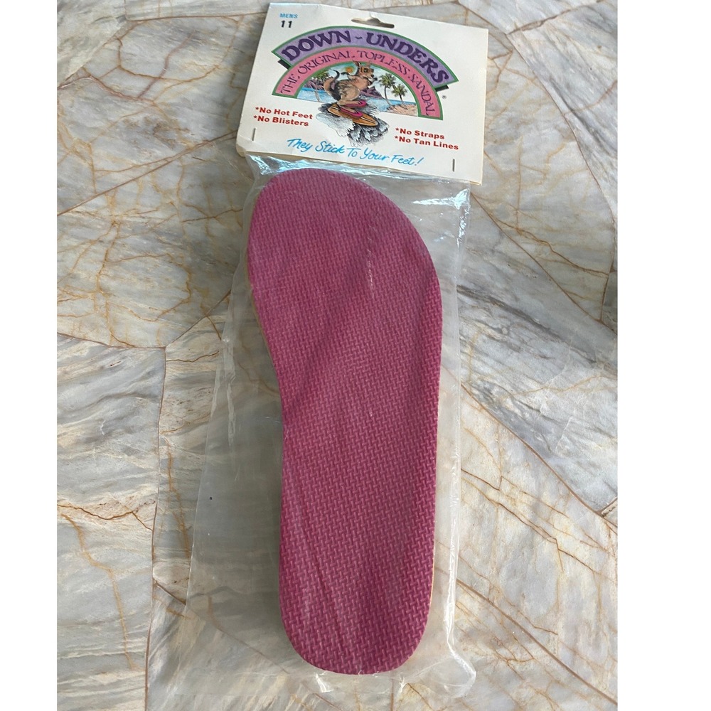 Vintage Down-Unders The Original Topless Sandals Pink Mens 11 Strapless Reusable